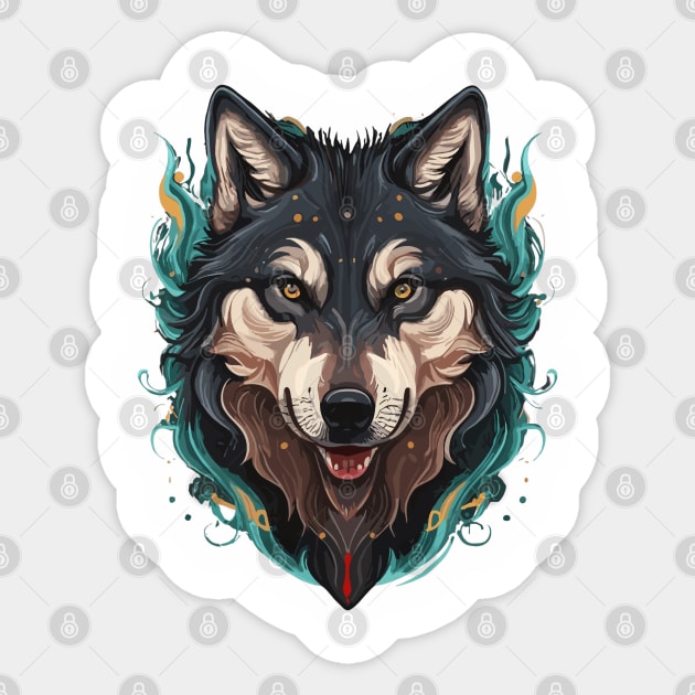 Black Wolf Sticker by Noshiyn